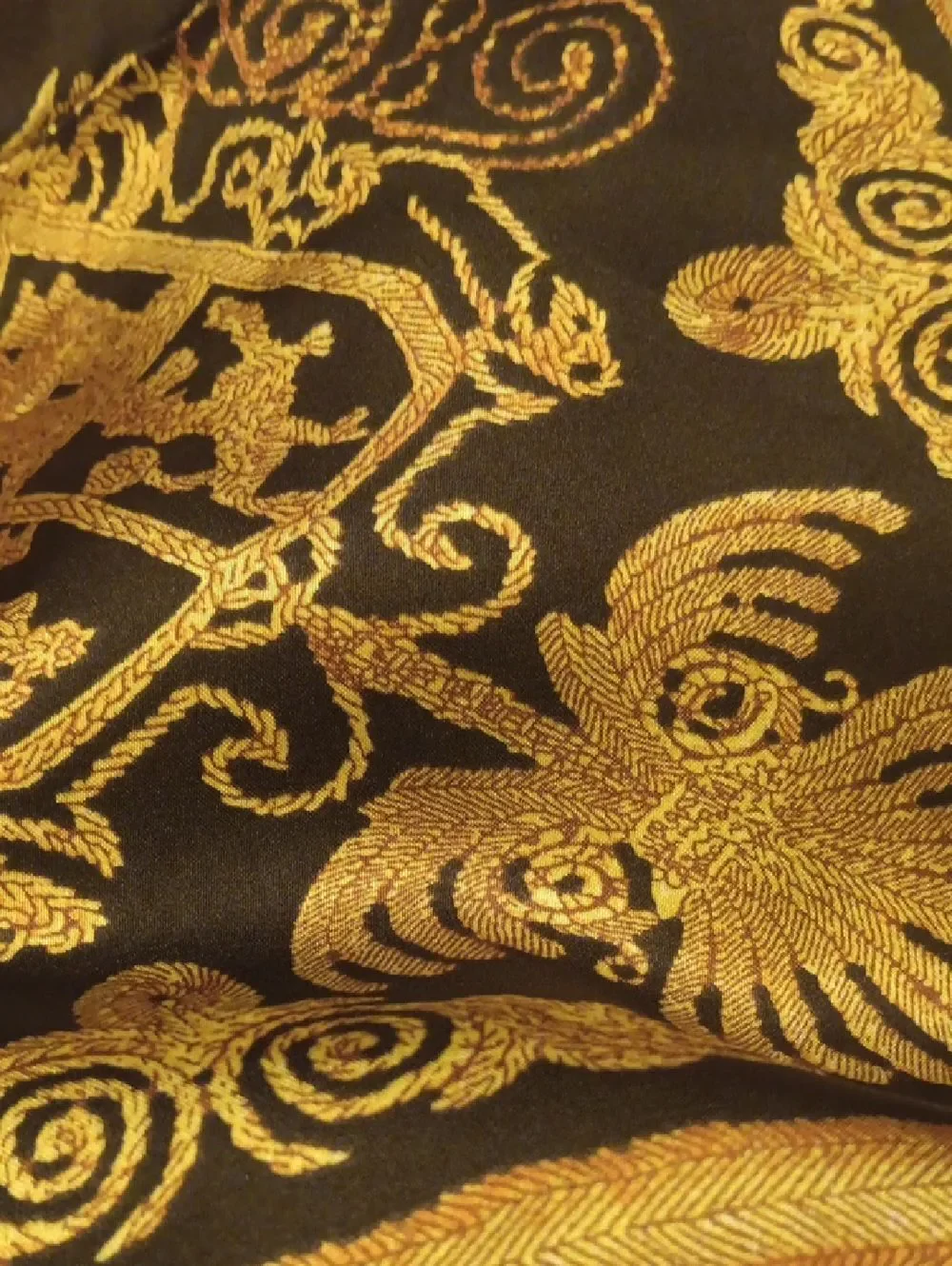 Gorgeous Gold And Black Scarf . Oversized. Renaissance. Dramatic.